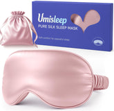 Umisleep Pure Soft Silk Sleep Mask close-up highlighting premium 22 momme silk for comfort