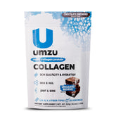 UMZU zuCollagen chocolate tub front for convenient daily protein support.