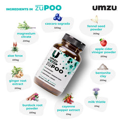UMZU zuPOO magnesium citrate component supporting comfortable digestion.