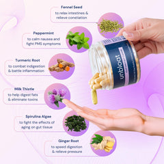 Unbloat digestive enzymes pills: capsules ready for your daily digestion support.