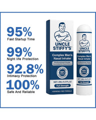 Uncle Stiffy nasal inhaler emits a minty aroma to awaken senses.