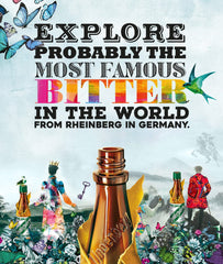Underberg bottle held in hand after a meal.