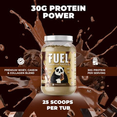 Panda Fuel casein blend bottle emphasizes slower release for sustained nutrition