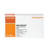 Uni Solve UNI-SOLVE adhesive remover wipes pack shown for skin-friendly removal.