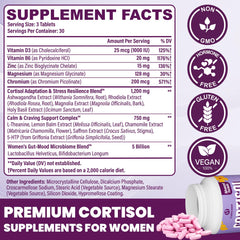 Uniisyunm Cortisol Supplements women bottle side shows easy daily routine.