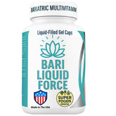 Universal Body Labs Bari Liquid Force One a Day bottle front with rapid-absorption gel caps for bariatric recovery