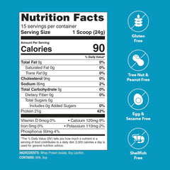Unjury unflavored whey isolate scoop in container for easy serving
