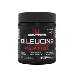 Unmatched Dileucine bottle front view; DL185 formula and 120 capsules.