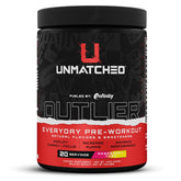 Unmatched Outlier powder jar closeup highlighting balanced energy and focus.