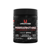 Unmatched Paraxanthine bottle pouring to illustrate clean energy benefits.
