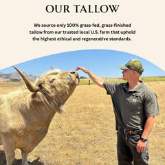 Untamed Organics Grass-Fed Tallow ingredients arrangement showcases natural base