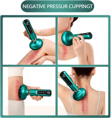Uojojop massage tool side view showing portable cordless design for on-the-go use.