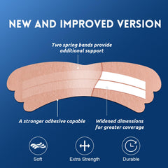 UPMOSTEK nasal strip applied on nose for better breathing during sleep.