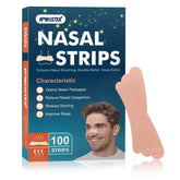 UPMOSTEK nasal strip packaging showing convenient 100-pack for sleep and travel.