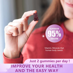 UPNEUTRI gummies in hand demonstrate sugar-free elderberry flavor