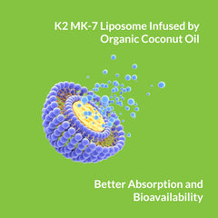UpNourish K2 MK7 mini softgels close-up highlighting absorption potential.