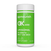 UpNourish liposomal D3 K2 bottle front showing daily supplement for easy use.