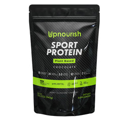 UpNourish vegan sport protein chocolate tub: protein-packed post-workout fuel.