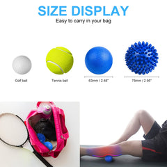 URAQT lacrosse ball blue close-up ideal for trigger point therapy.