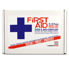Urgent First Aid cabinet installed demonstrating organized storage for workplace safety