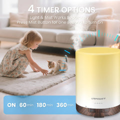 URPOWER diffuser displays timer options of 60, 180, and 360 minutes
