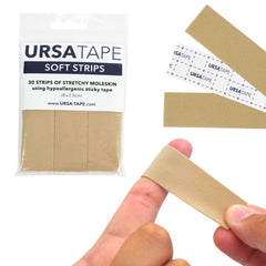 URSA Moleskin Fabric Tape 30 strips in packaging for blister prevention