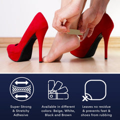 URSA Moleskin Fabric Tape applied to the foot to reduce friction