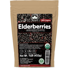 US Wellness Naturals elderberries 1lb bulk bag for DIY syrups and jams.