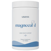 USANA MagneCal D bottle label highlights bone-support minerals.