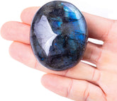 UU UNIHOM Labradorite palm stone with irregular polish for calming, tactile use.