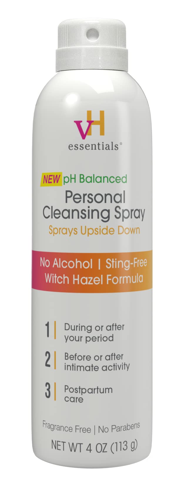 vH essentials Personal Cleansing Spray for front-to-back cleansing and freshness.