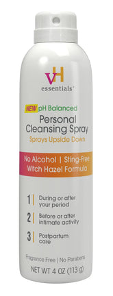 vH essentials Personal Cleansing Spray for front-to-back cleansing and freshness.
