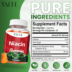 VAITE Niacin label with vegan certification details