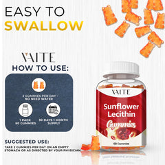 VAITE Sunflower Lecithin Gummies daily-use shot illustrating simple daily wellness routine