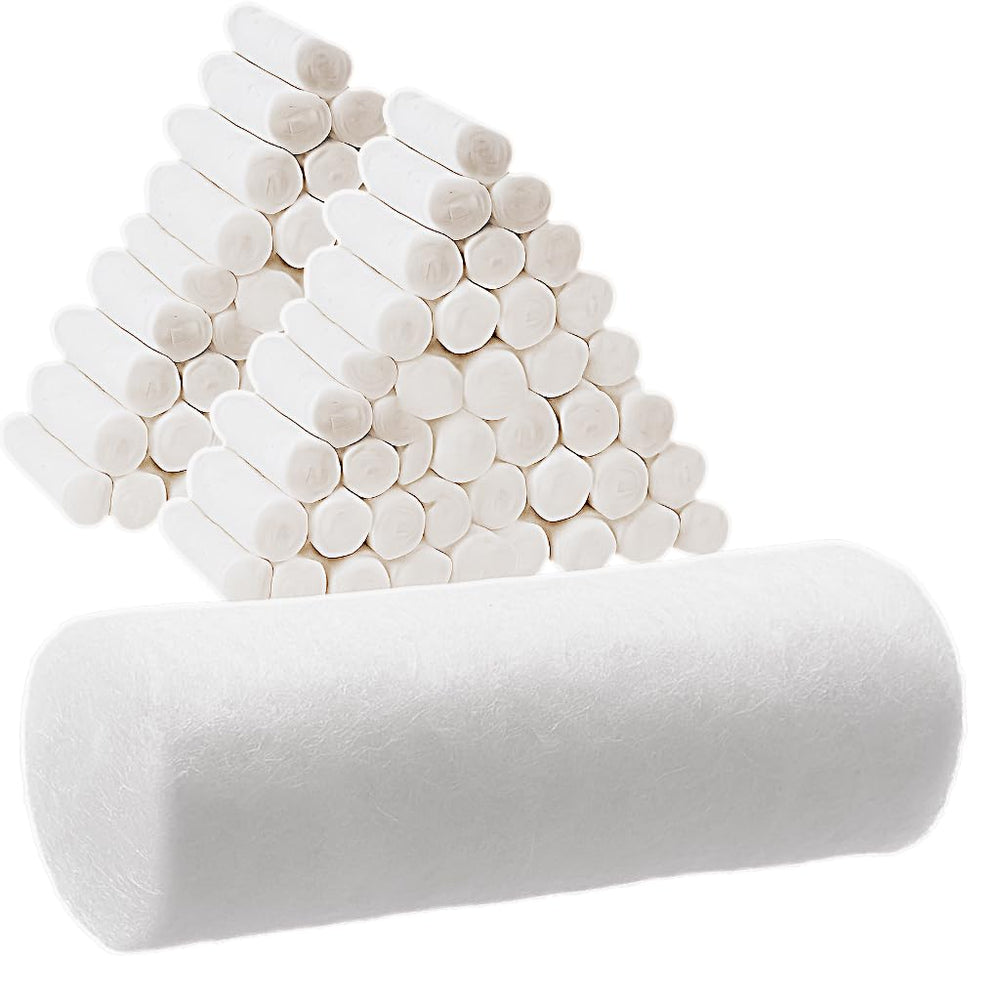 Vakly 100 dental cotton rolls packaging image shows organized supplies.