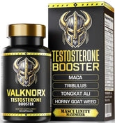 VALKNORX Ultra Strength bottle front highlighting testosterone support for men.