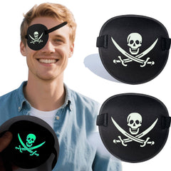 Vandorla pirate eye patch glow-emerald enhances glow-in-the-dark costumes and events.
