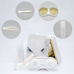 Estuche Vastsoon con diseño marmol, elegante y compacto para lentes de contacto.
