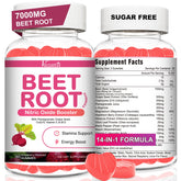 Vazatisi Beet Root Gummies bottle close-up highlighting 7000mg potency for energy.