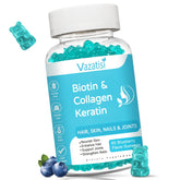 Vazatisi Biotin Gummies bottle for easy daily use supporting hair, skin, and nails