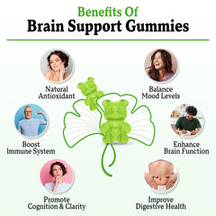 Two Vazatisi gummies on white surface illustrating easy daily dosing for focus