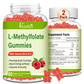Vazatisi L-Methylfolate Gummies bottle with raspberry flavor for mood support.