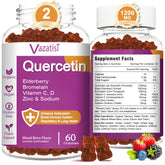 Vazatisi Quercetin Gummies bottle front with mixed berry flavor for daily wellness