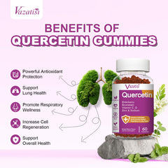 Vazatisi Quercetin Gummies close-up of chewy mixed berry texture