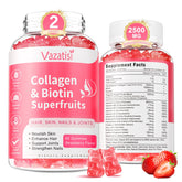 Vazatisi strawberry gummies bottle for radiant skin support.