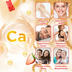 VCCHUYH Calcium Citrate Gummies 1200mg close-up of strawberry flavor and texture