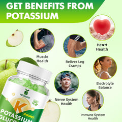 VCCHUYH Potassium Gummies label highlights 1000mg per serving for high-potency daily support