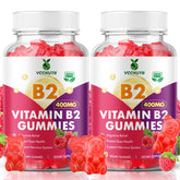 VCCHUYH Vitamin B2 Gummies Raspberry bottle close-up for daily energy support