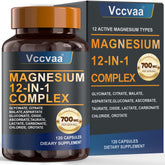 Vccvaa Magnesium Complex bottle showing 12 forms for balanced daily wellness and absorption.