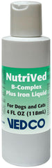 Vedco NutriVed B-Complex Plus Iron liquid for dogs and cats, easy dosing.